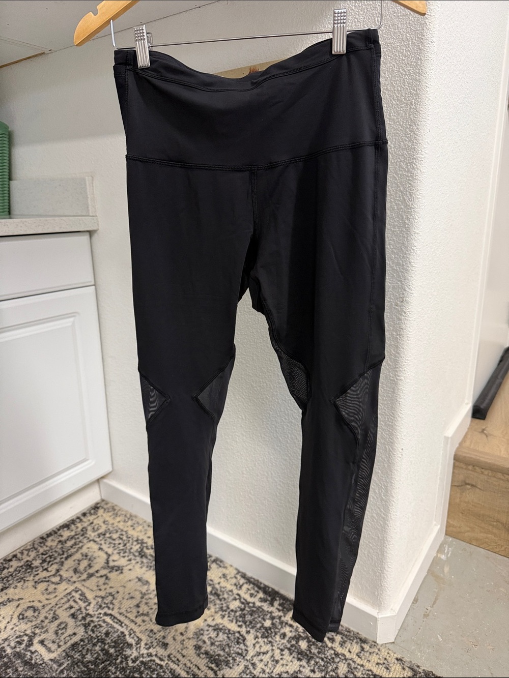 lululemon athletica Black Kids Leggings with Mesh Insets